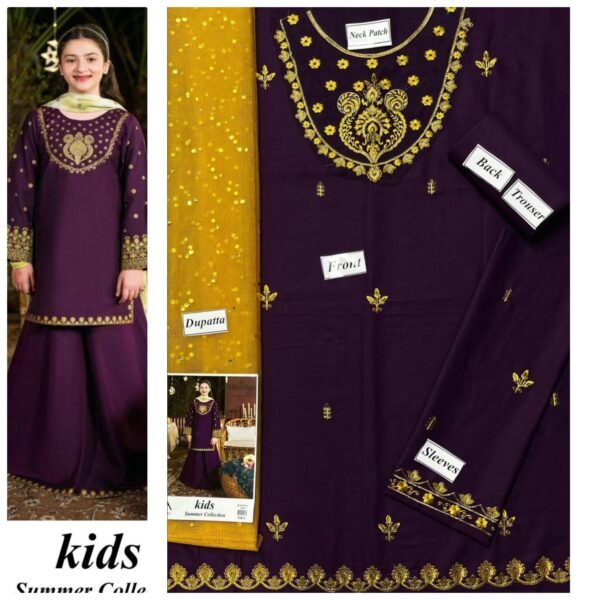 Maira B Kids 3-Piece Embroidered Lawn Collection Maira B Kids 3-Piece Embroidered Lawn Collection