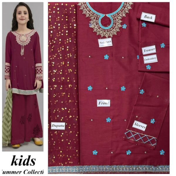 Maira B Kids 3-Piece Embroidered Lawn Collection Maira B Kids 3-Piece Embroidered Lawn Collection