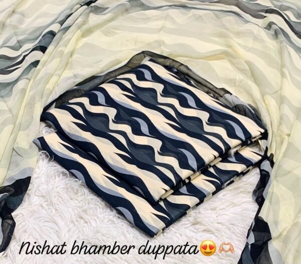 Nishat Premium Bhamber Dupatta 3-Piece Lawn Collection 2026