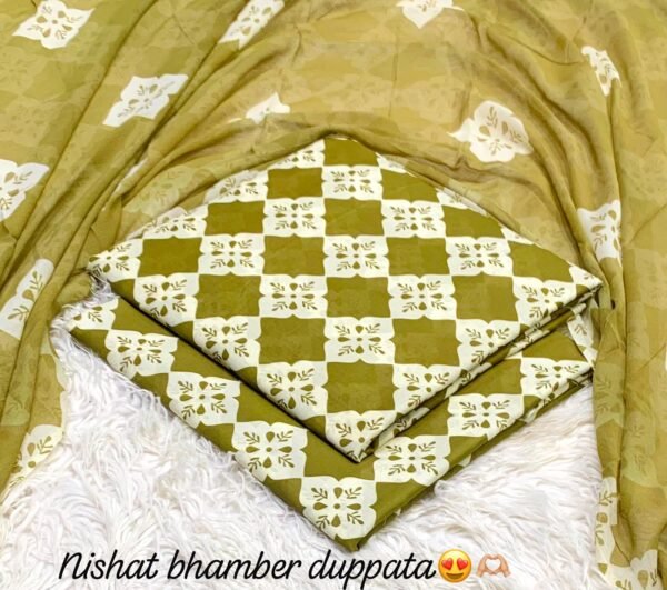 Nishat Premium Bhamber Dupatta 3-Piece Lawn Collection 2026