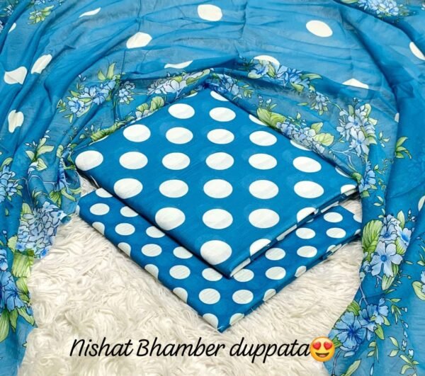 Nishat Premium Bhamber Dupatta 3-Piece Lawn Collection 2026