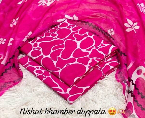 Nishat Premium Bhamber Dupatta 3-Piece Lawn Collection 2026