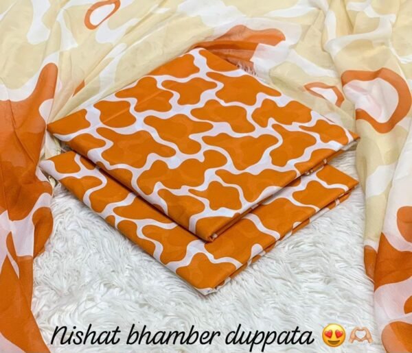 Nishat Premium Bhamber Dupatta 3-Piece Lawn Collection 2026