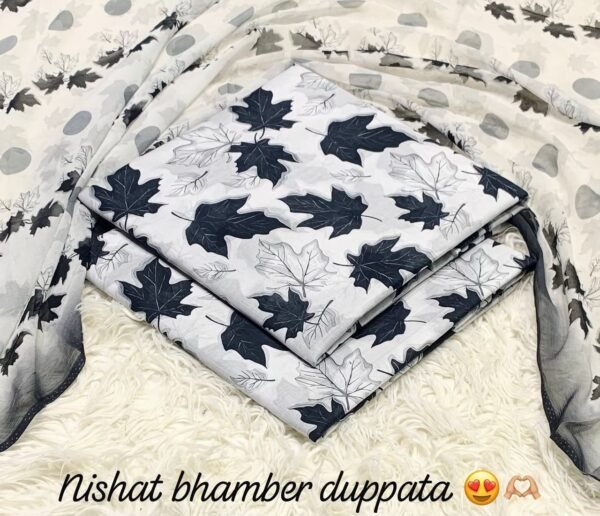 Nishat Premium Bhamber Dupatta 3-Piece Lawn Collection 2026