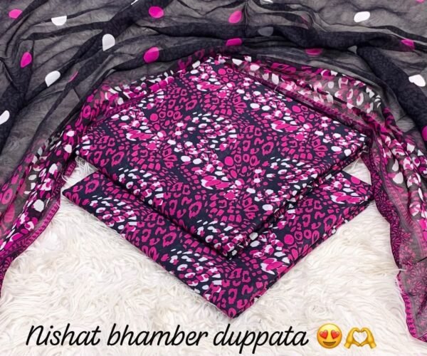 Nishat Premium Bhamber Dupatta 3-Piece Lawn Collection 2026