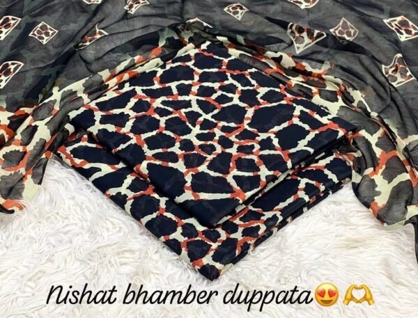 Nishat Premium Bhamber Dupatta 3-Piece Lawn Collection 2026