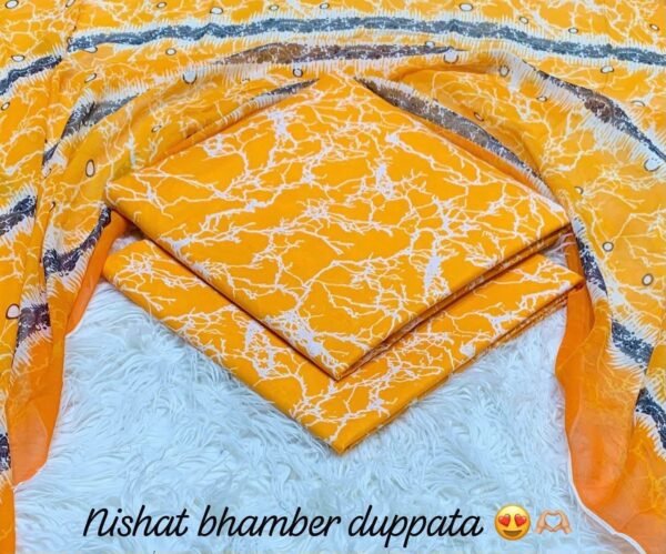 Nishat Premium Bhamber Dupatta 3-Piece Lawn Collection 2026