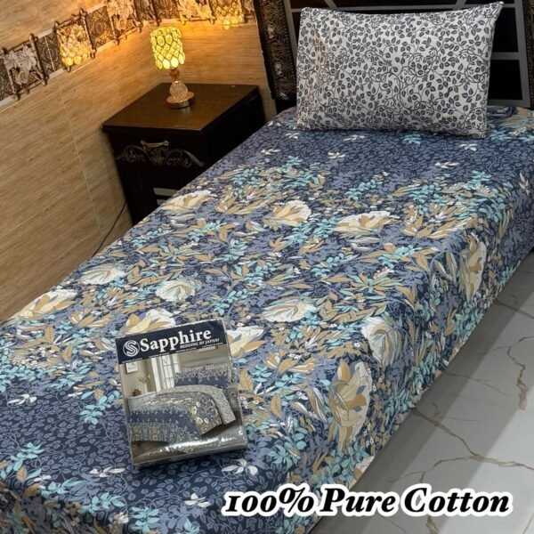 100% Pure Cotton Single Bedsheet Set – 4 Piece
