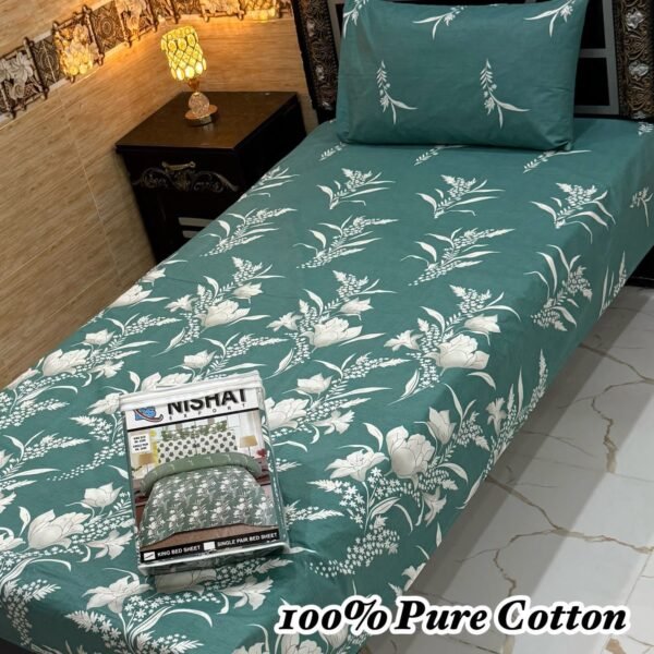100% Pure Cotton Single Bedsheet Set – 4 Piece