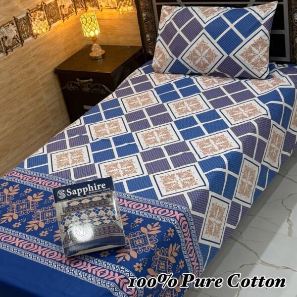 100% Pure Cotton Single Bedsheet Set – 4 Piece