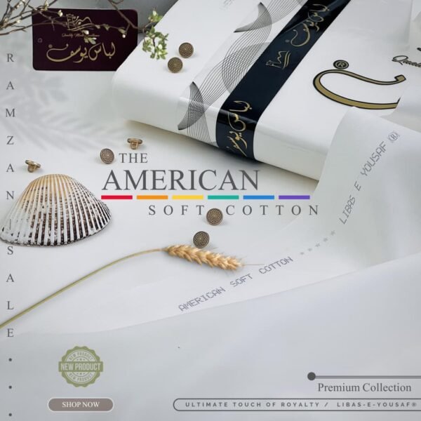 Libas-e-Yousaf American Soft Cotton Unstitched Suit – New Arrivals 2026 Libas-e-Yousaf American Soft Cotton Unstitched Suit – New Arrivals 2026