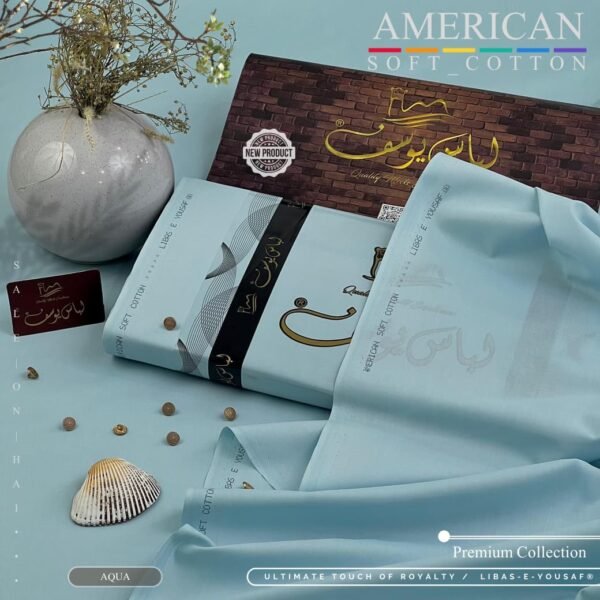 Libas-e-Yousaf American Soft Cotton Unstitched Suit – New Arrivals 2026 Libas-e-Yousaf American Soft Cotton Unstitched Suit – New Arrivals 2026