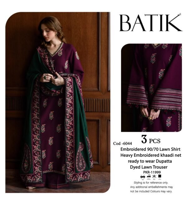 BATIK Premium Embroidered Lawn 3-Piece Collection
