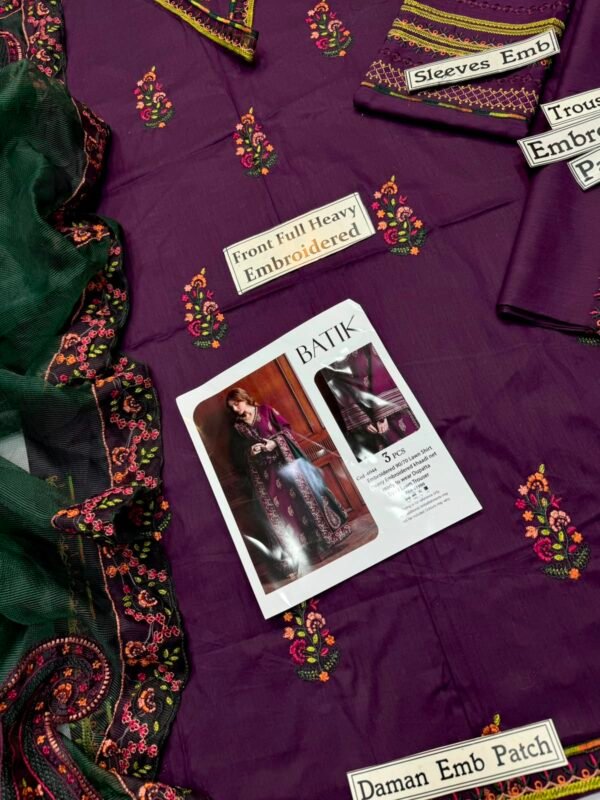BATIK Premium Embroidered Lawn 3-Piece Collection