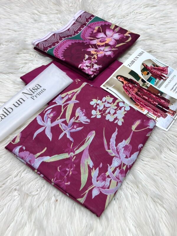 ZAIB UN NISA Printed Lawn 3-Pcs Collection