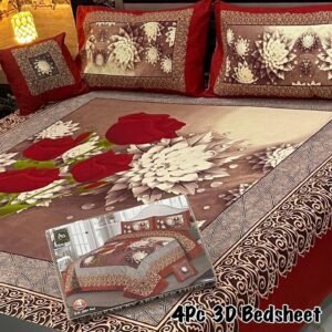 4-Piece 3D Panel Crystal Cotton Bedsheet Set 4-Piece 3D Panel Crystal Cotton Bedsheet Set